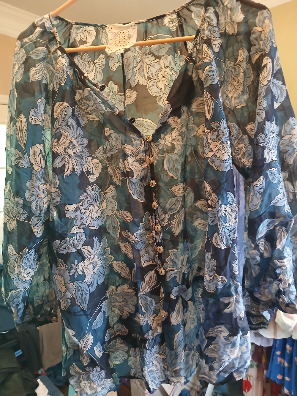 JOHNNY WAS Jade Nerissa Tiered Top XL